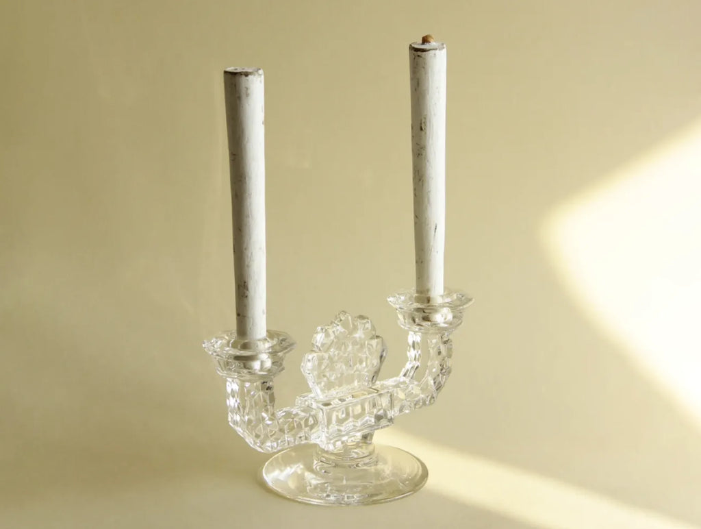 Faceted geometric candle holder, front view