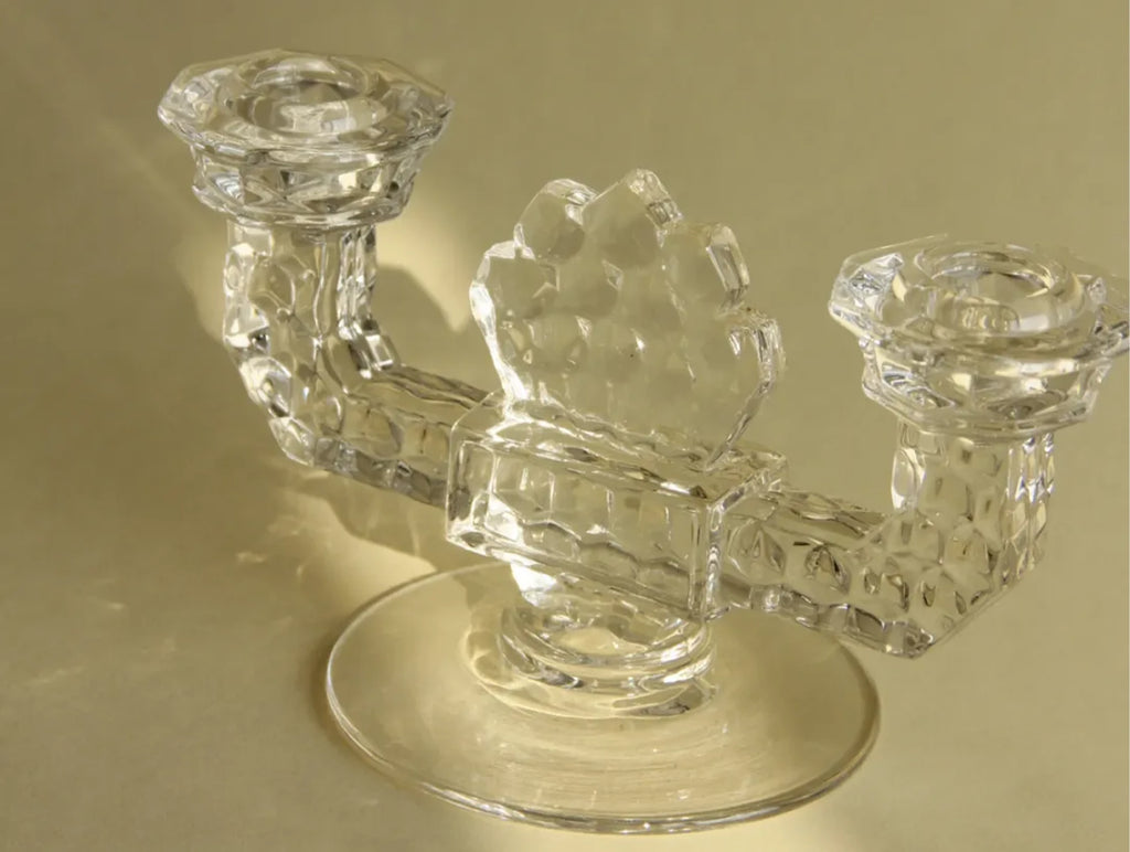 Faceted geometric candle holder, scale and form
