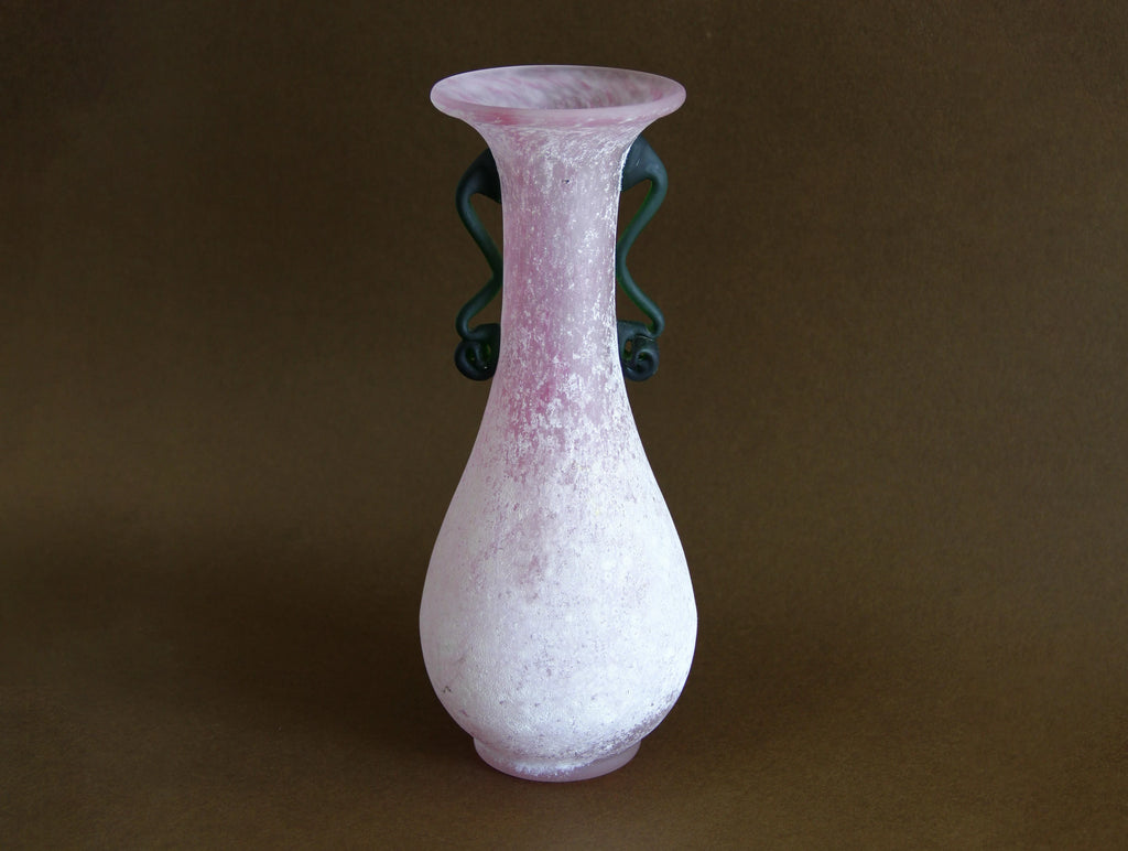 Large Scavo amphora art glass vase, front view