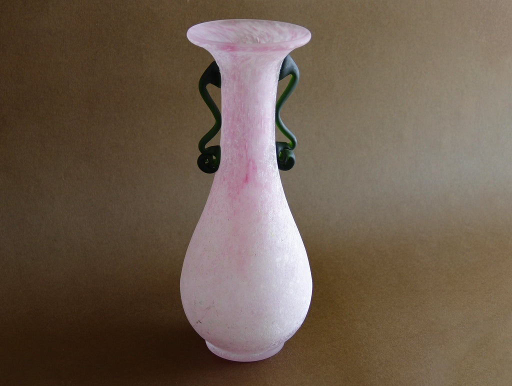 Large Scavo amphora art glass vase, three-quarter view