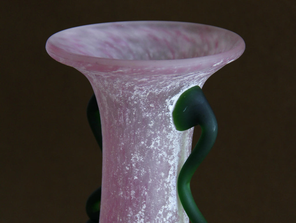 Large Scavo amphora art glass vase, side view