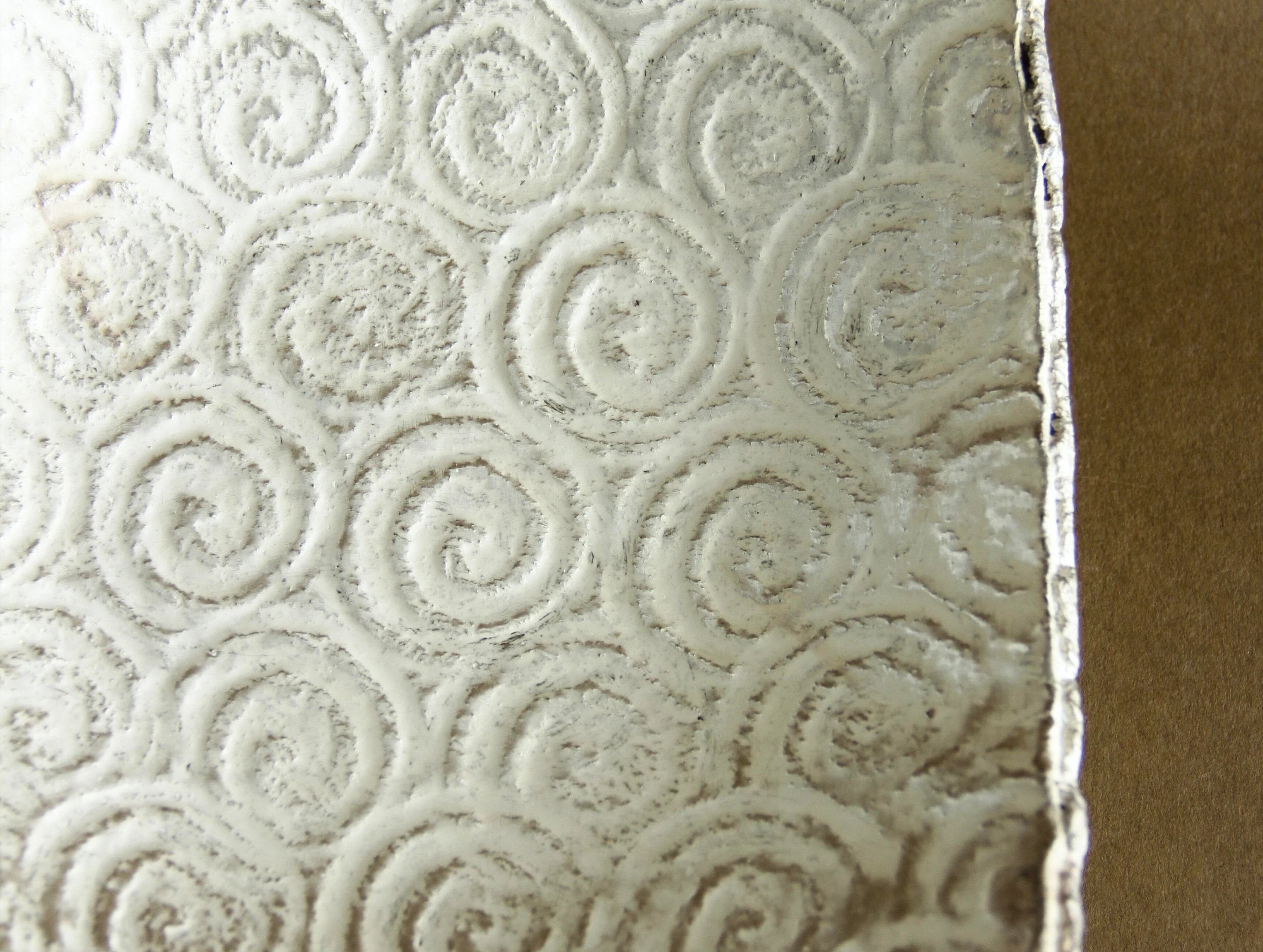 Silver-finish square footed tray, base detail