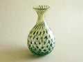 Silver-foil art glass vase, front view