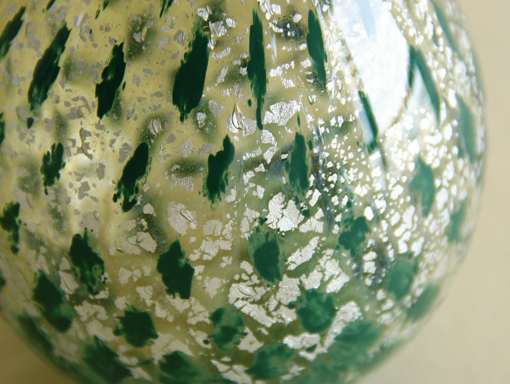 Silver-foil art glass vase, scale and form